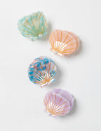 SaltyKurlz ocean claw clip — seashells design in multiple colours