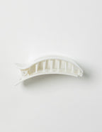 SaltyKurlz flat claw clip in white— low-profile no-bump hair clip