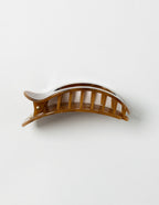 SaltyKurlz flat claw clip in brown— low-profile no-bump hair clip