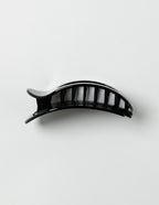 SaltyKurlz flat claw clip in black— low-profile no-bump hair clip